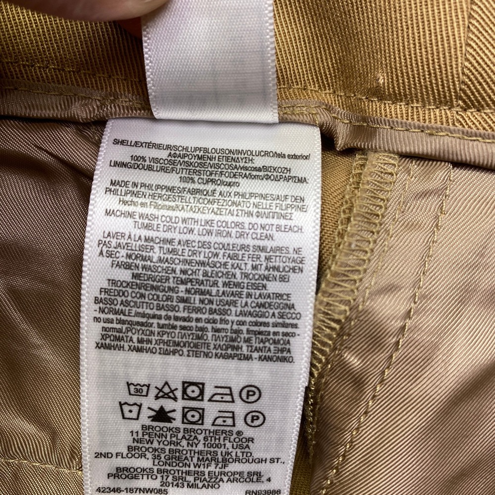 Brooks‎ Brothers Women's Tan Pleated Trousers Dress Pants Size 8 Fits 30" Preppy - Picture 7 of 9